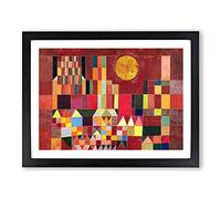 Slot Og Sol By Paul Klee Classic Painting Framed Print | A4 Black Framed Wall Art | Ready to Hang | Classic Historical Picture | Living Room Bedroom Lounge Office