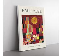 Slot Og Sol By Paul Klee Exhibition Museum Painting Canvas Wall Art Print Ready to Hang, Framed Picture for Living Room Bedroom Home Office Décor, 50x35 cm (20x14 Inch)