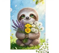 Sloth 1000 Pc Jigsaw Sloth Sleeps in Water Puzzle Family with Kids 8+ Finished Wall Decor HD Printing 70x50cm/1000pcs