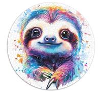 Sloth 1000 Pieces Animation Round Jigsaw Puzzles Colourful Beautiful Decoration for Adults And Kids 1000pcs (67.5x67.5cm)