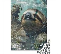 Sloth 1000 Pieces Puzzles Wooden Puzzle for Teenager Funny Jigsaw Puzzles 1000pcs (38x26cm)