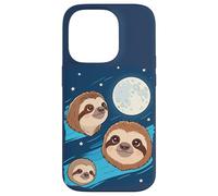 Sloth 3 Sloths Howling at Moon Funny Weird Cursed Case for iPhone 14 Pro