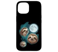 Sloth 3 Sloths Howling at Moon Funny Weird Cursed Case for iPhone 15