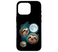 Sloth 3 Sloths Howling at Moon Funny Weird Cursed Case for iPhone 16 Pro