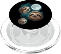 Sloth 3 Sloths Howling at Moon Funny Weird Cursed PopSockets PopGrip for MagSafe