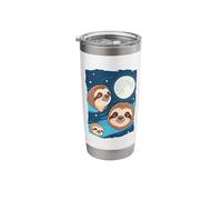 Sloth 3 Sloths Howling at Moon Funny Weird Cursed Stainless Steel Insulated Tumbler