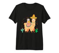 Sloth and Llama with Taco and Mexican Sombrero Premium T-Shirt