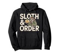 Sloth and Order Funny Detective Sloth Pun Humor Pullover Hoodie