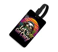 Sloth and Weed1 Printed Luggage Tag with ID Name Card Funny Suitcase Labels Baggage Bag Tags