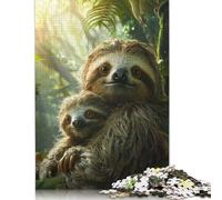 Sloth Animal Family Puzzle 1000 Pieces Jigsaws Wooden Puzzles for Adults Family Entertainment Toys 1000pcs (75x50cm)