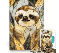 Sloth Animal Gold Decor 1000 Pieces Jigsaws Adults Puzzles Gifts Reason Skill Toy Stress Release Exact Cut Santa Wish List 38x26cm