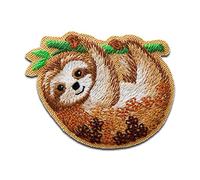Mono-Quick Iron-on Patch Sloth Animal Adhesive Emblem Applique Size 5,5 x 4,2 cm