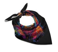 Sloth Artwork Music Colourful Women's Head Scarf Hair Square Scarves Headscarf for Sleeping Travel Beach 18"x18"