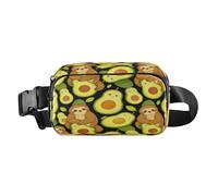Sloth Avocado Animal Fruit Cute Waist Bag Fanny Pack for Women Men Teens Multipurpose Crossbody Shoulder Bag with Adjustable Strap for Travel Vacation Running