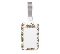 Sloth Background Print Vertical Card Badge Holder, Dual-Slide Cover with Soft Lanyard, for Work/Events