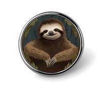 Sloth Badge Holder Exquisite Round Badge with Picture Pin DIY Button Badges Personalized Metal Button Pin Fashion Brooch Crafts Gifts Clothes Decorative Pins