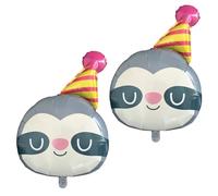 Sloth Balloons Sloth Head Foil Balloon Sloth Decoration Jungle Themed Balloons Birthday Balloon for Baby Shower Decorations Kids Birthday Decoration Animal Theme Party Decoration Supplies 2Pcs