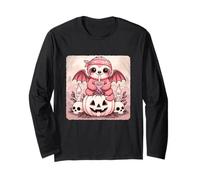 Sloth Bat Kawaii Pastel Goth Creepy Cute Skeleton Long Sleeve T-Shirt