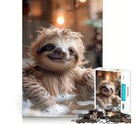 Sloth Bath Time Jigsaw for Teenagers 1000 Pieces Logic Play Indoor Fun Accurate Edge Art Collection Piece 38x52cm