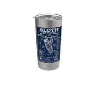 Sloth Blueprint Sloth Technical Drawing Humorous Stainless Steel Insulated Tumbler