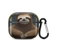 Sloth Bluetooth Earbuds Case Cover Full Body Shockproof Protection Hard Case Support Wireless Charging with Keychain Personalized Gift for AirPods 3