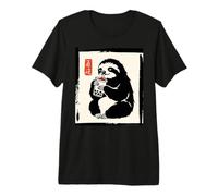 Sloth Boba Bubble Tea Japanese Wash Art Premium T-Shirt