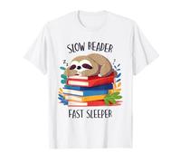 Sloth Book Lover, Funny Reading, Slow Reader Fast Sleeper T-Shirt