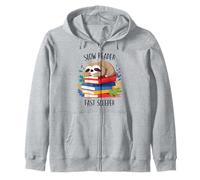 Sloth Book Lover, Funny Reading, Slow Reader Fast Sleeper Zip Hoodie