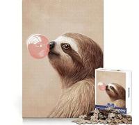 Sloth Bubble Gum Funny Animal 1000 Piece Jigsaw Puzzles for Adults Pure Logic Toy Soothing Fun Sharp Cut Amazing Present 38x52cm