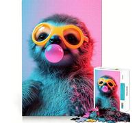 Sloth Bubblegum Jigsaw Puzzles 1000 Pieces for Teenagers Memory Upgrade Relaxing Fun Sharp Cut Art Collection Piece 38x52cm