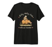 Sloth Capybara Dilly Dally Club Cute Animal Lover Premium T-Shirt