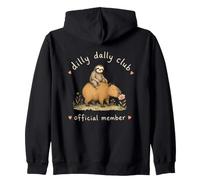 Sloth Capybara Dilly Dally Club Cute Animal Lover Zip Hoodie