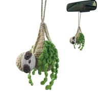 Sloth Car Hangable Ornament - Sloth Shape Crochet Ornament, Rear View Mirrors Ornament | Cartoon Automotive Sloth Interior Decorations, Unique Decorative Sloth Bag Pendants for Car Auto Vehicle Home
