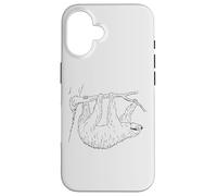 Sloth Chilling On Branch Cute Fancy Slow Slothy Sketch Case for iPhone 16