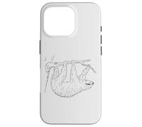 Sloth Chilling On Branch Cute Fancy Slow Slothy Sketch Case for iPhone 16 Pro