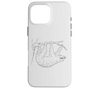 Sloth Chilling On Branch Cute Fancy Slow Slothy Sketch Case for iPhone 16 Pro Max