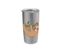 Sloth Chilling on Branch Lazy Nature Stainless Steel Insulated Tumbler