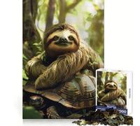 Sloth Chilling Turtle Back 1000 Piece Jigsaw Puzzle for Teenagers Recall Upgrade Calm Mind Clear Cut Art Collectible 50x75cm