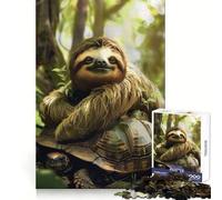Sloth Chilling Turtle Back Adults Puzzles 1000 Piece Jigsaws Strengthen Memory Quiet Calm Clean Edge Art Collectible 38x52cm
