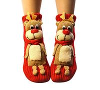 Sloth Christmas 3D Knitted Sloth Animal Socks Cute Novelty for Women Warm Winter Sock Cozy Anti Sweat Funny Hand Crocheted Coffee Brown Navy Purple Yellow Red Double Layer Cotton Wear 5XL 6XL