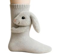 Sloth Christmas 3D Knitted Sloth Animal Socks Cute Novelty for Women Warm Winter Sock Cozy Anti Sweat Funny Hand Crocheted Coffee Brown Navy Purple Yellow Red Double Layer Cotton Wear 5XL 6XL