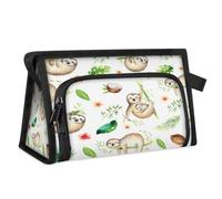 Sloth Coconut Leaves Travel Toiletry Bag for Women Men Girls Boys Sloth Multifunctional Makeup Pouch Bag Wash Toiletries Cosmetic Organizer Shower Bag