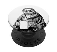 Sloth Coffee Lover Vintage Engraving Funny Animal PopSockets Adhesive PopGrip