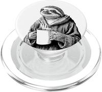 Sloth Coffee Lover Vintage Engraving Funny Animal PopSockets PopGrip for MagSafe