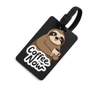 Sloth Coffee Now Printed Luggage Tag with ID Name Card Funny Suitcase Labels Baggage Bag Tags