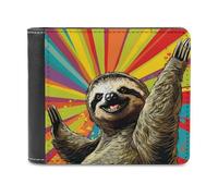 Sloth Colorful Funny Men's Wallets Slim Front Pockets Bifold Wallet with ID Credit Card Holder