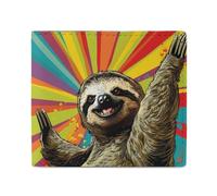 Sloth Colorful Funny Wallets Slim Soft Front Pockets Bifold Wallet with ID Credit Card Holder