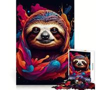Sloth Colorful Paint Jigsaw Puzzles 1000 Pieces for Teenagers Memory Upgrade Relaxing Fun Sharp Cut Art Collection Piece 38x26cm