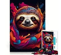 Sloth Colorful Paint Jigsaw Puzzles 1000 Pieces for Teenagers Memory Upgrade Relaxing Fun Sharp Cut Art Collection Piece 38x26cm