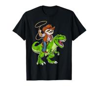Sloth Cowboy Riding T-Rex Dinosaur Funny Sloth T-Shirt